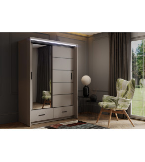 Schwebetürenschrank RB LED 153 cm mit Spiegel