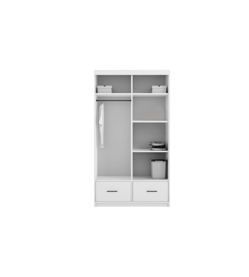 Schwebetürenschrank RB LED 153 cm mit Spiegel