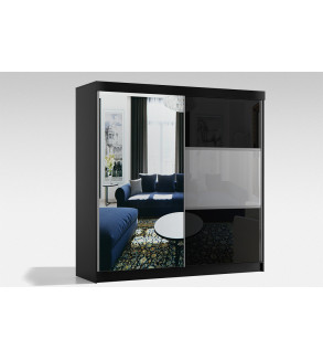 Schwebetürenschrank SA 200 cm mit Spiegel