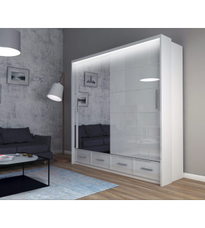 Schwebetürenschrank SY LED 203 cm mit Spiegel