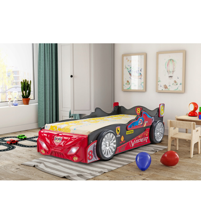 KRUDOX Vaper Car Kinder- und Babybett mit Matratze