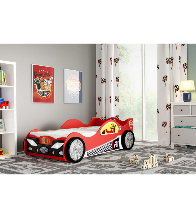 KRUDOX Monza Auto Mini Rot Kinder- und Babybett mit Matratze