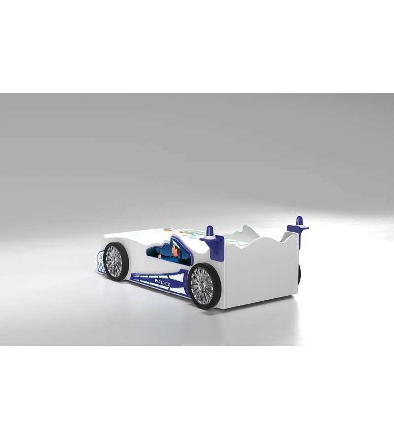 KRUDOX POLICE Kinderauto mit Matratze