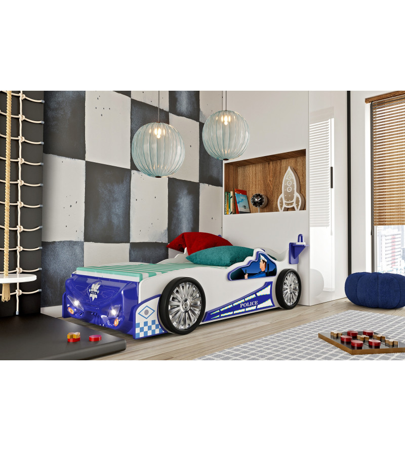KRUDOX POLICE Kinderauto mit Matratze