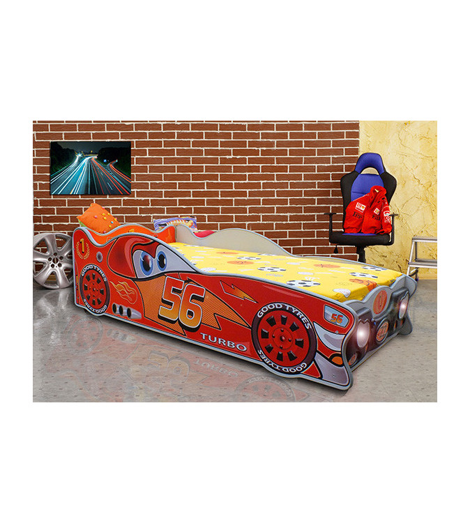 KRUDOX McQueen Babybett für Kinder mit Matratze