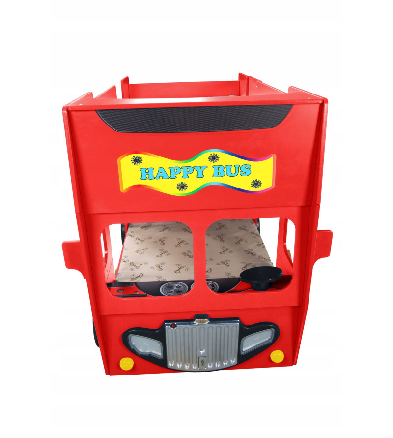 KRUDOX HAPPY BUS Etagenbett für Kinder mit Matratze