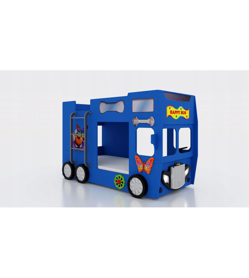 KRUDOX HAPPY BUS Etagenbett für Kinder mit Matratze