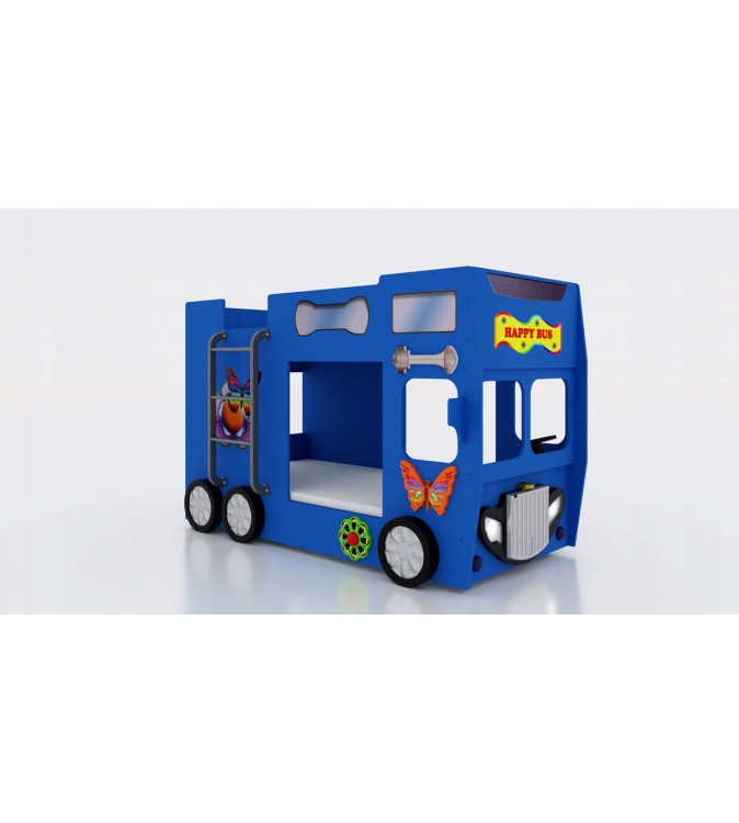 KRUDOX HAPPY BUS Etagenbett für Kinder mit Matratze