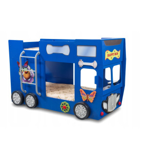 KRUDOX HAPPY BUS Etagenbett für Kinder mit Matratze