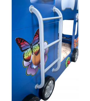 KRUDOX HAPPY BUS Etagenbett für Kinder mit Matratze