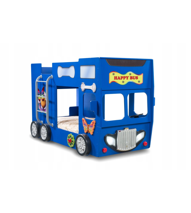 KRUDOX HAPPY BUS Etagenbett für Kinder mit Matratze