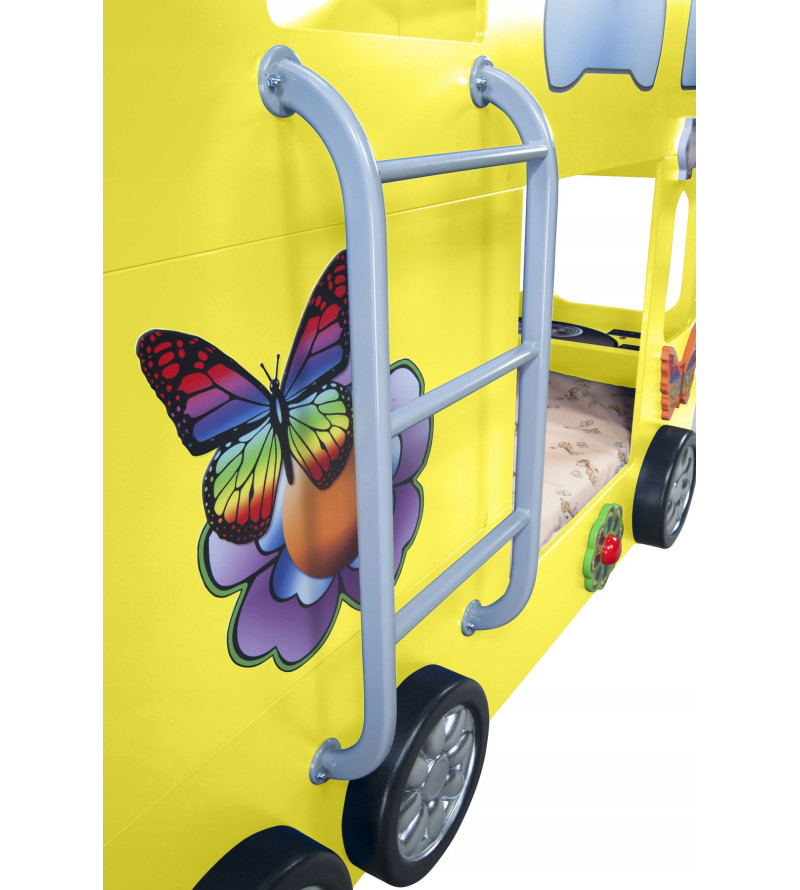 KRUDOX HAPPY BUS Etagenbett für Kinder mit Matratze