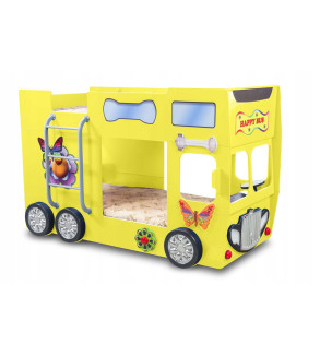 KRUDOX HAPPY BUS Etagenbett für Kinder mit Matratze