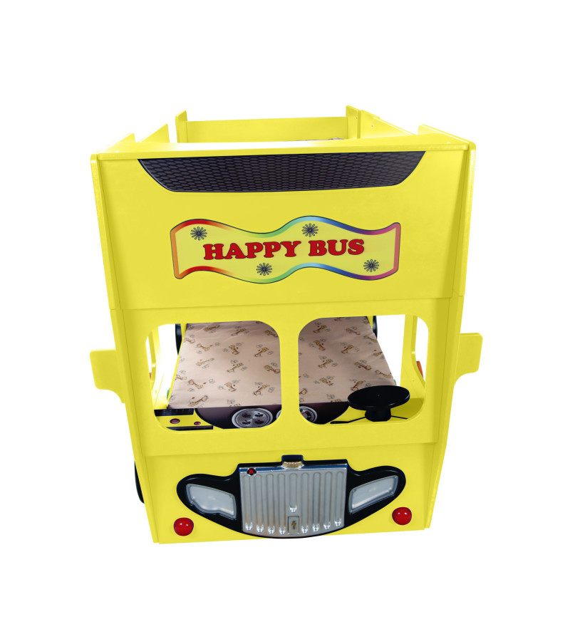 KRUDOX HAPPY BUS Etagenbett für Kinder mit Matratze