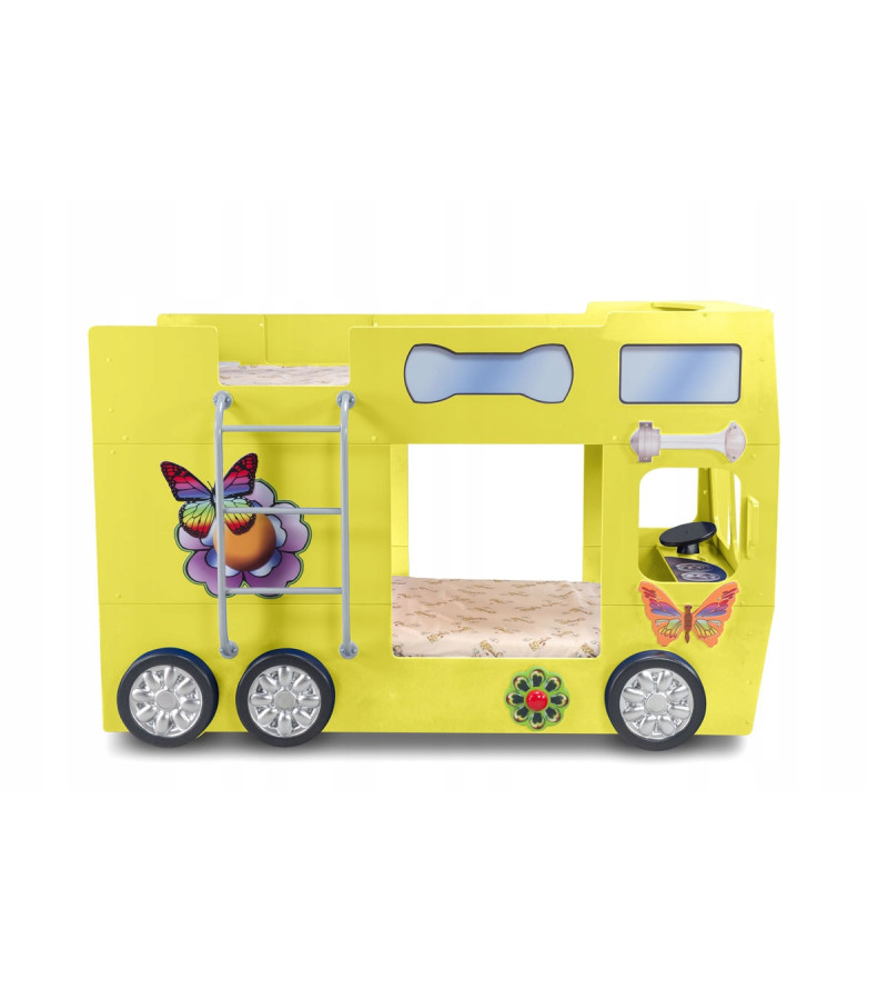 KRUDOX HAPPY BUS Etagenbett für Kinder mit Matratze