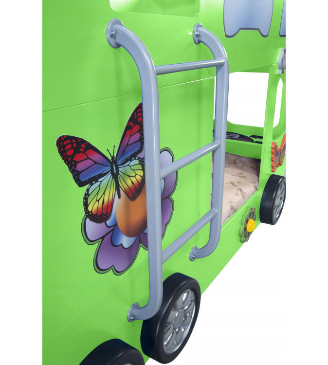 KRUDOX HAPPY BUS Etagenbett für Kinder mit Matratze