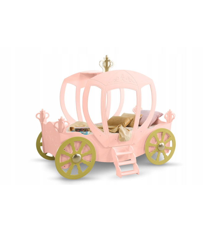 KRUDOX KUTSCHE Rosa Kinderbett mit Matratze