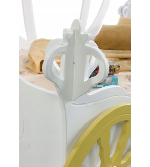 KRUDOX Kutsche Weißes Babybett für Kinder mit Matratze