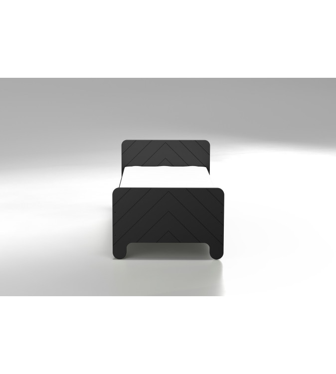 KRUDOX Nolia Schwarz Kinder-Babybett mit Matratze