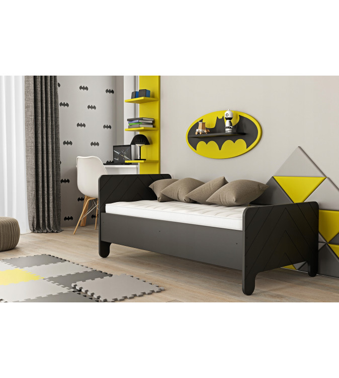 KRUDOX Nolia Schwarz Kinder-Babybett mit Matratze