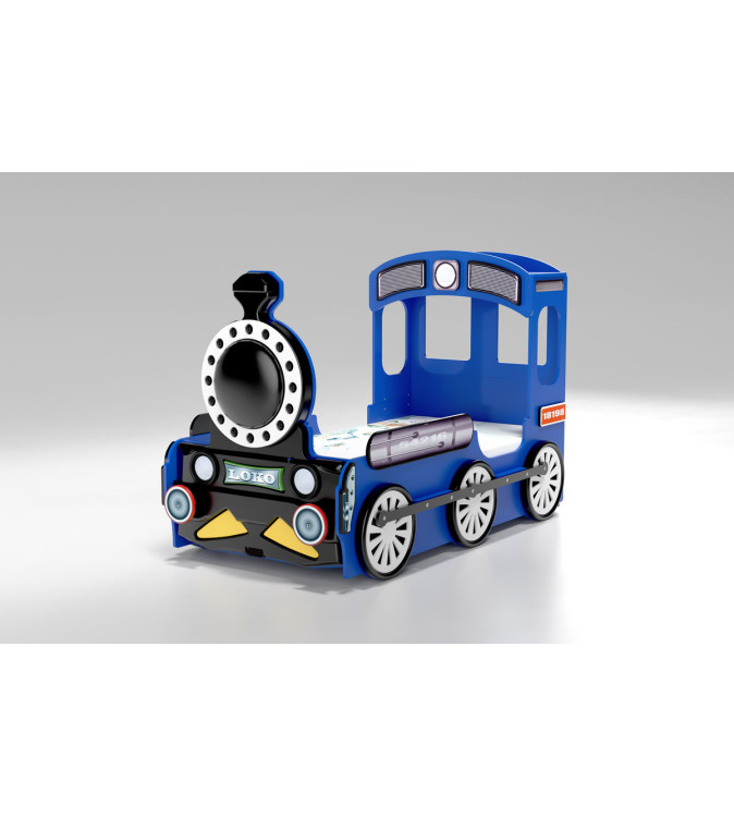 KRUDOX LOCOMOTIVE Blue Kinderbett mit Matratze