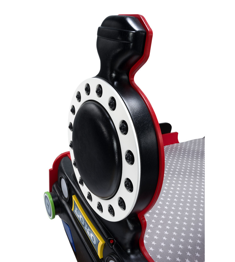 KRUDOX LOCOMOTIVE Rotes Kinderbett mit Matratze