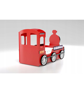 KRUDOX LOCOMOTIVE Rotes Kinderbett mit Matratze