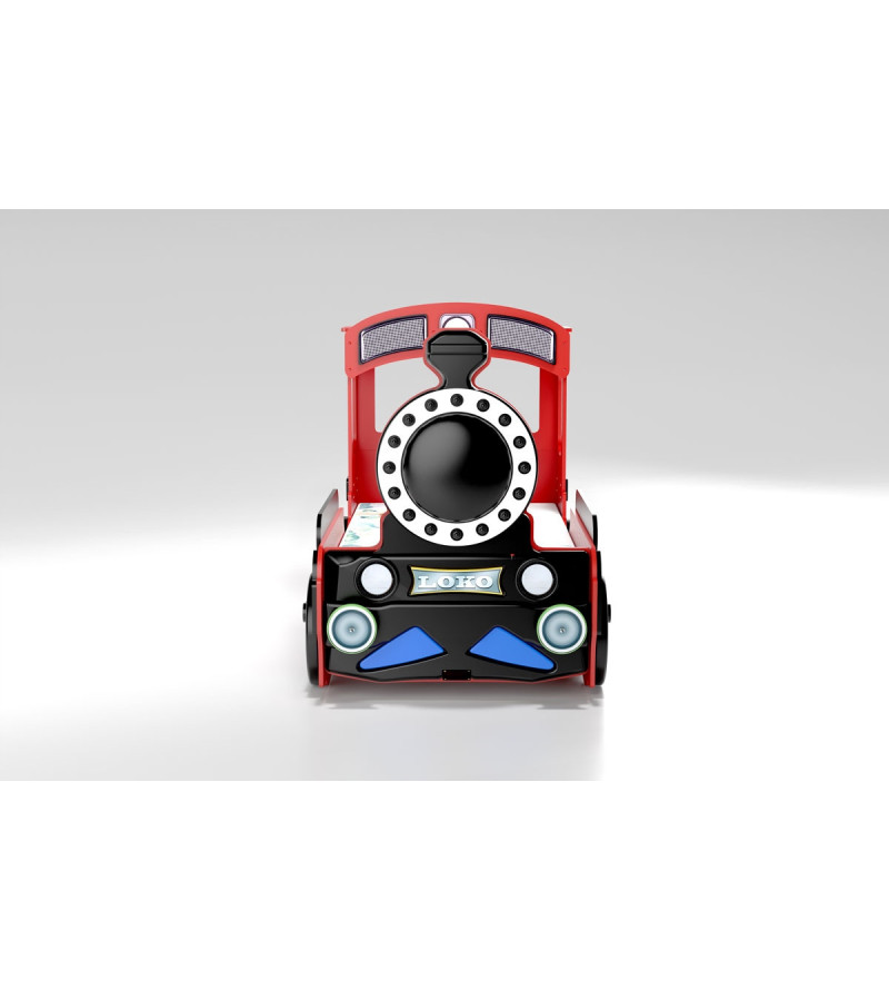 KRUDOX LOCOMOTIVE Rotes Kinderbett mit Matratze