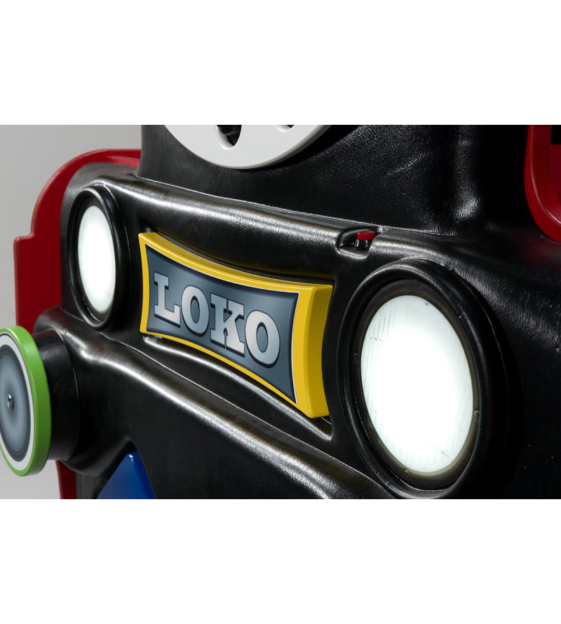 KRUDOX LOCOMOTIVE Rotes Kinderbett mit Matratze