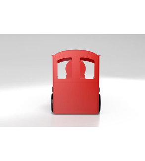 KRUDOX LOCOMOTIVE Rotes Kinderbett mit Matratze