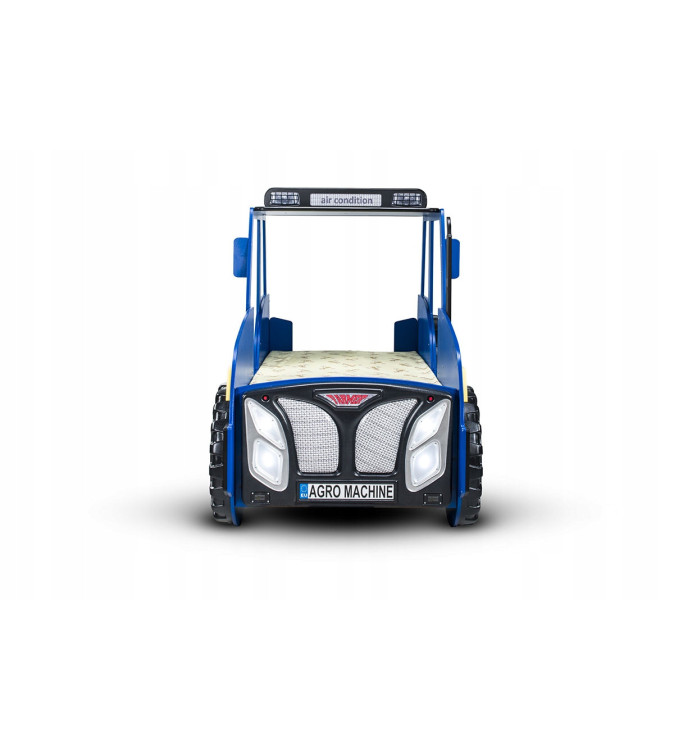 KRUDOX TRACTOR Blaues Kinderbett mit Matratze