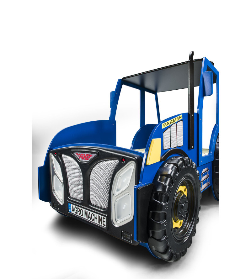 KRUDOX TRACTOR Blaues Kinderbett mit Matratze