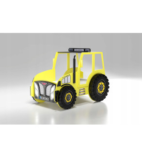 KRUDOX TRACTOR Gelbes Kinderbett mit Matratze