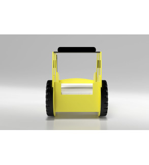 KRUDOX TRACTOR Gelbes Kinderbett mit Matratze