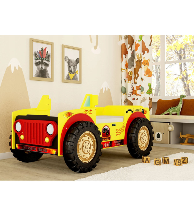 KRUDOX MONSTER TRUCK Kinderbett mit Matratze