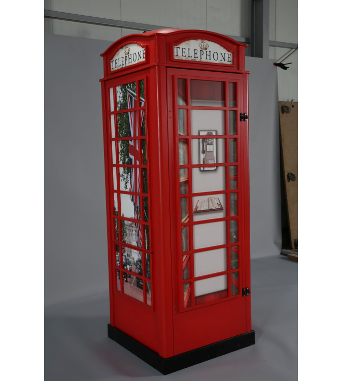 KRUDOX Rote Telefonkabine Kleiderschrank/Schreibtisch