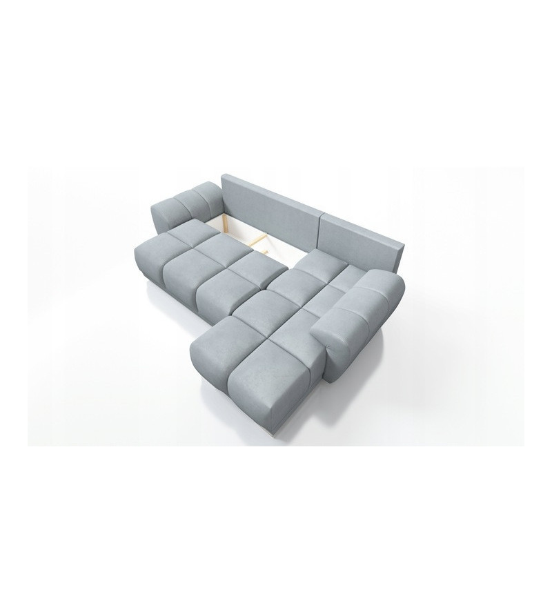 KRUDOX LONDON L-förmiges Universal Ecksofa Schwarz Matt Velvet 99