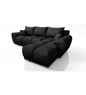 KRUDOX LONDON L-förmiges Universal Ecksofa Schwarz Matt Velvet 99