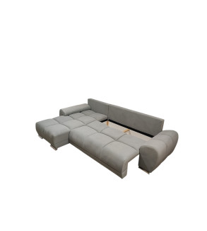 KRUDOX LONDON Universal L-förmiges Ecksofa Hellgrau Matt Velvet 83