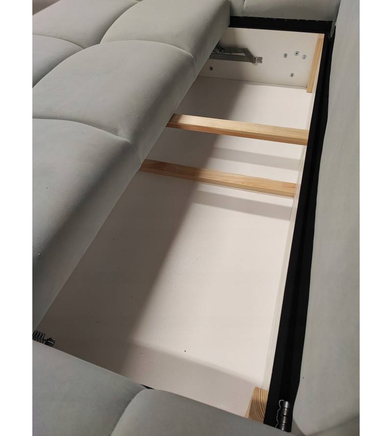 KRUDOX LONDON Universal L-förmiges Ecksofa Hellgrau Matt Velvet 83