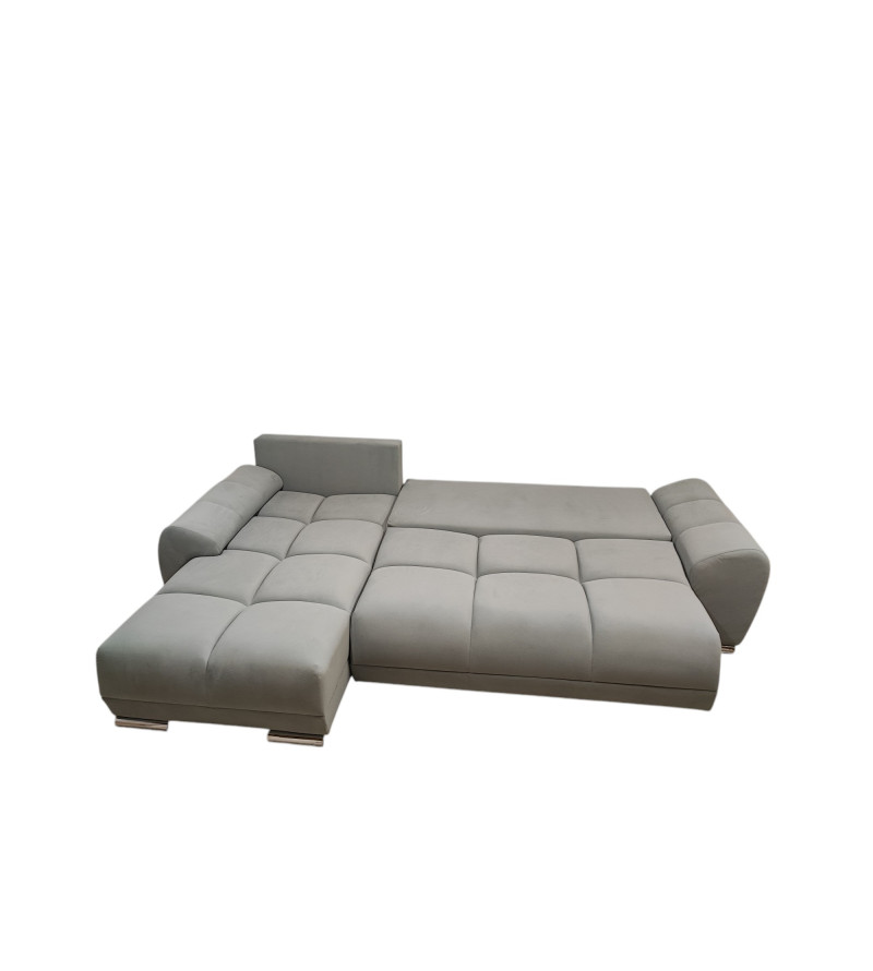 KRUDOX LONDON Universal L-förmiges Ecksofa Hellgrau Matt Velvet 83