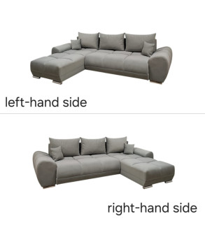 KRUDOX LONDON Universal L-förmiges Ecksofa Hellgrau Matt Velvet 83