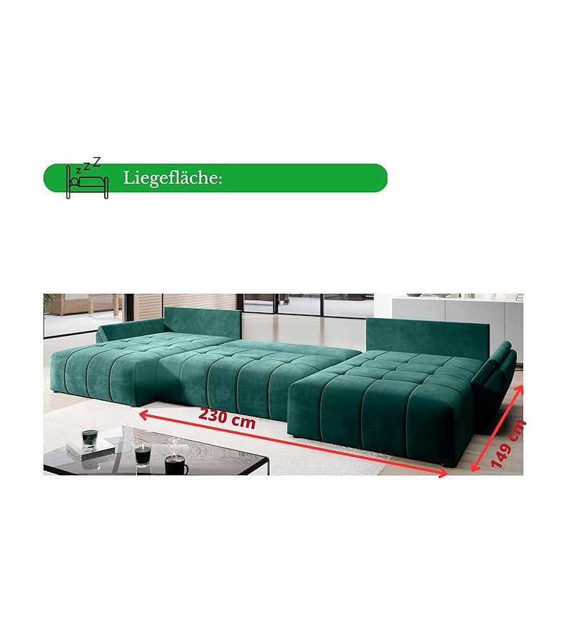 KRUDOX VIGO VELVET U-förmiges Ecksofa