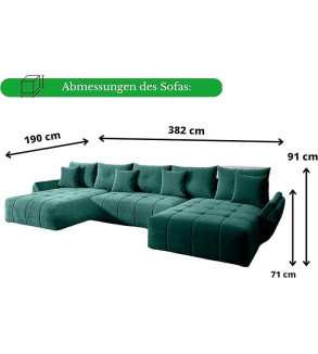 KRUDOX VIGO VELVET U-förmiges Ecksofa