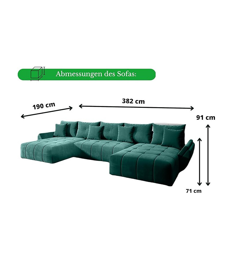KRUDOX VIGO VELVET U-förmiges Ecksofa