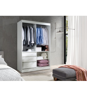 Schwebetürenschrank HA 140 cm mit Spiegel