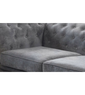 KRUDOX Chesterfield Sofa Set 3 + 2 Flaschen Grün Plush Velvet