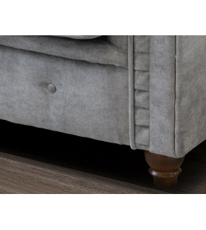 KRUDOX Chesterfield Sofa Set 3 + 2 Flaschen Grün Plush Velvet