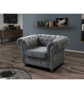 KRUDOX Chesterfield Sofa Set 3 + 2 Schwarz Plush Velvet