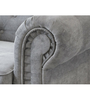 KRUDOX Chesterfield Sofa Set 3 + 2 Schwarz Plush Velvet